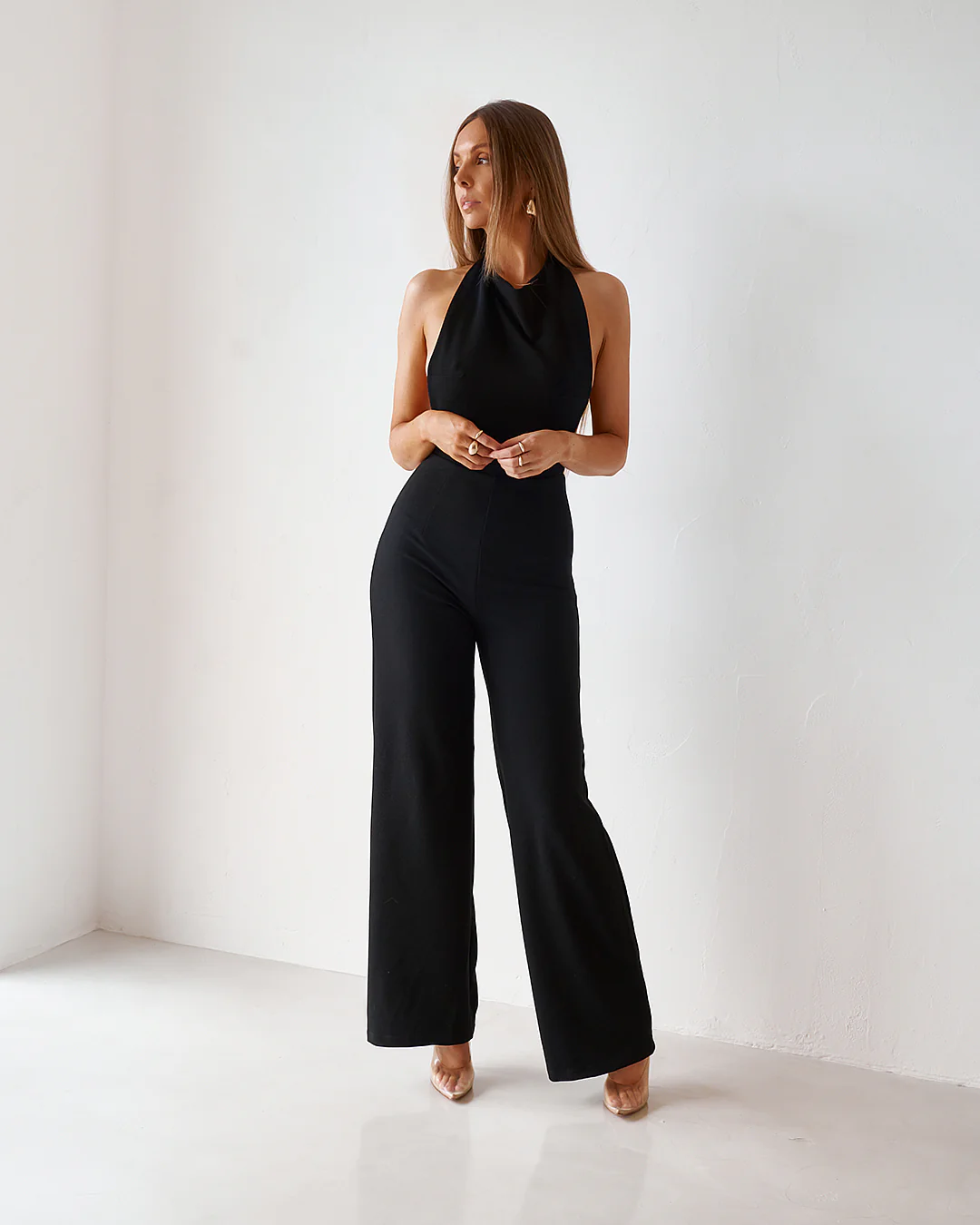 Backless Jumpsuit - Black - Image 5