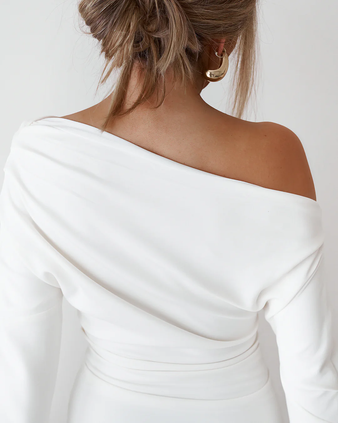 Cupro Long Sleeve Mini - White - Image 7
