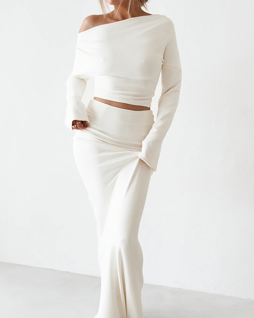 Cupro Maxi Skirt - Vintage White - Image 5