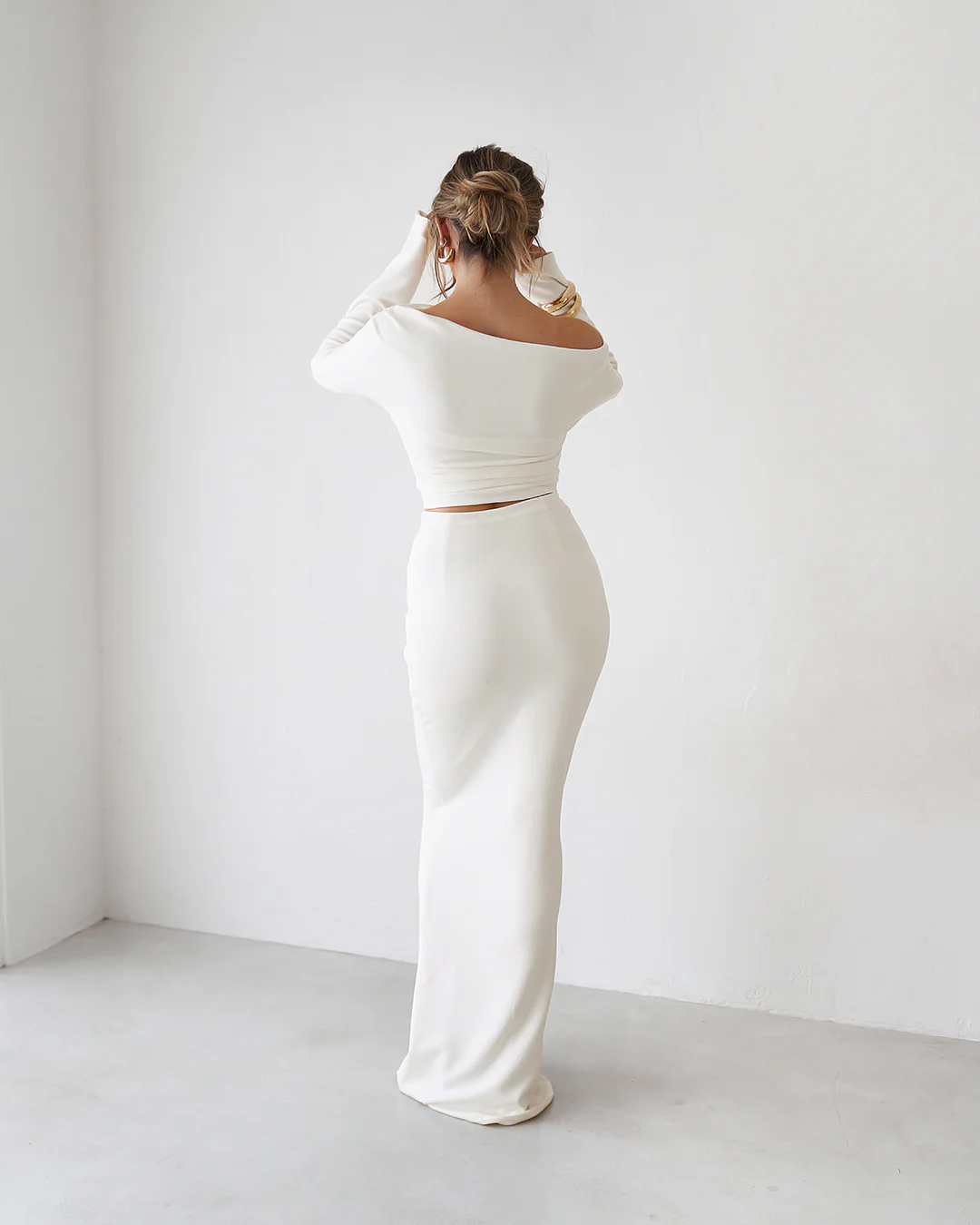 Cupro Maxi Skirt - Vintage White - Image 6