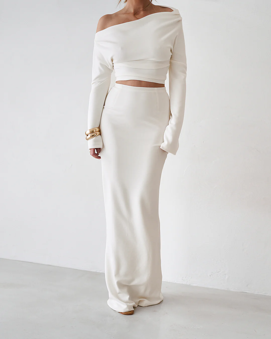 Cupro Maxi Skirt - Vintage White - Image 7