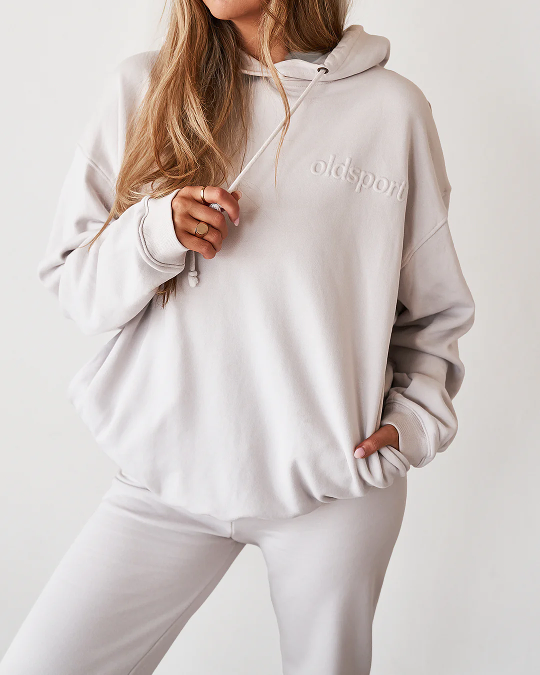 Embossed Hoodie - Almond - Image 6
