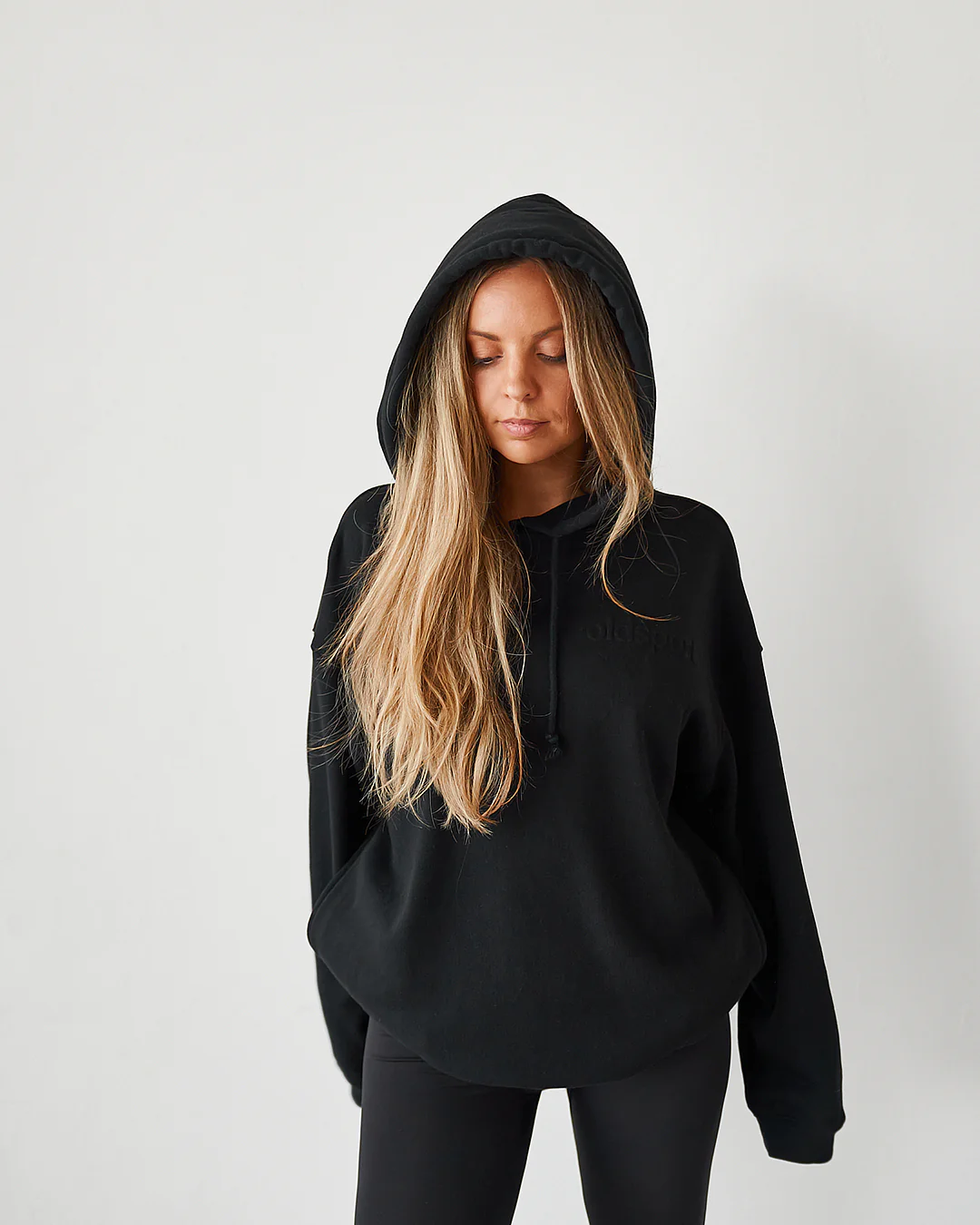 Embossed Hoodie - Black - Image 5