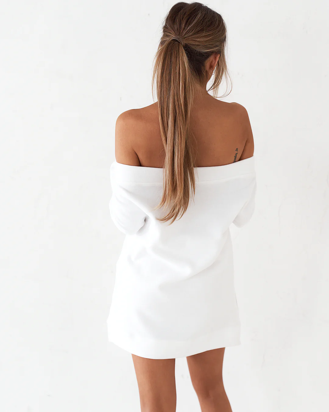 Off The Shoulder Mini Dress - White - Image 7