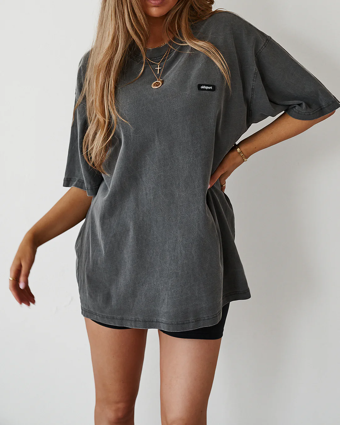 Oversized Tee - Washed Black - Image 8
