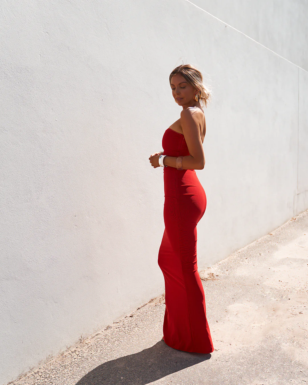 Power Mesh Maxi Skirt - Chilli - Image 8