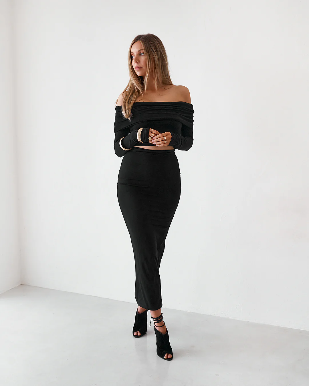 Sheer Long Sleeve Top - Black - Image 6