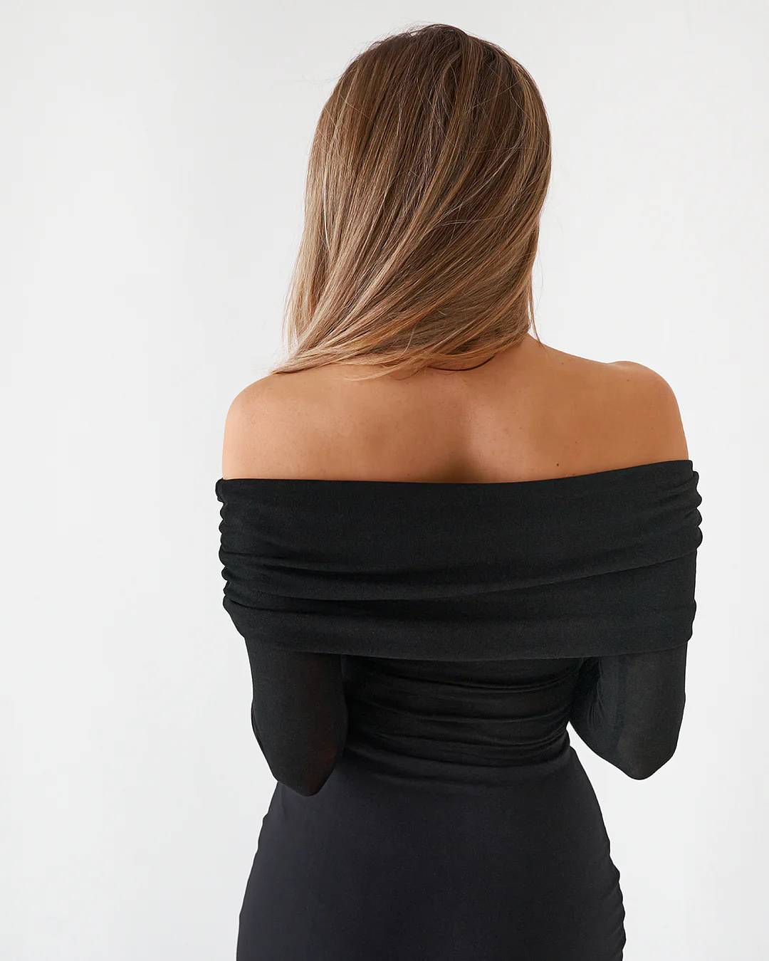 Sheer Long Sleeve Top - Black - Image 7