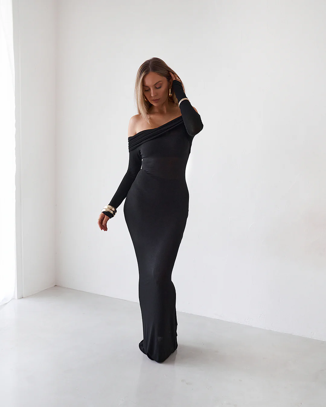 Sheer Maxi Dress - Black - Image 8