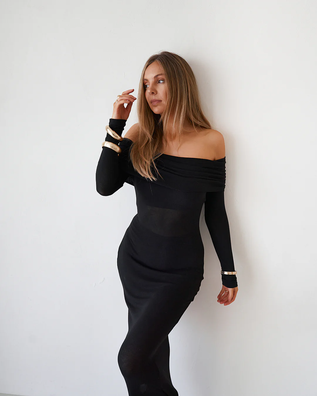 Sheer Maxi Dress - Black - Image 9