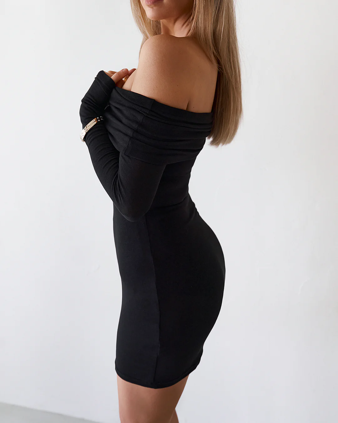 Sheer Mini Dress - Black - Image 5