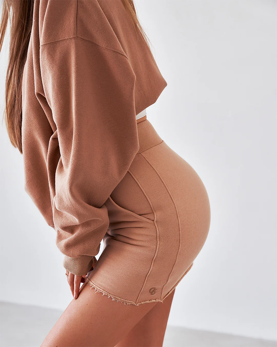 Sweat Mini Skirt - Washed Camel - Image 6